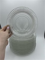 Set of 10 8 1/2 inch clear glass plates