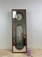 Vintage mirrored clock with nature scenery B