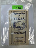 VTG HIGHWAY MAP OF TEXAS WHIRLING LOGS