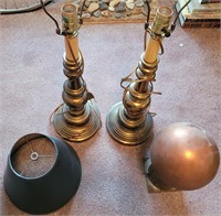 Lamps, shade, and metal decor