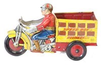 Marx Speedboy Delivery Tin Wind Up Toy
