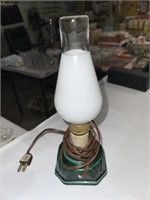 GREEN AND WHITE ELECTRIC LAMP
