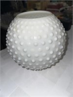 LARGE WHITE HOBNAIL MILK GLASS VASE