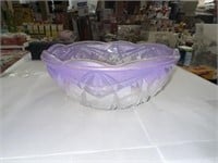VINTAGE PURPLE AND CLEAR BOWL