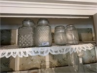 LOT OF GLASS CANISTERS
