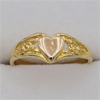 Yellow & Pink Gold Heart Ring-New