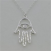 Sterling Silver "Evil Eye" Necklace-New