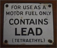 Metal Enameled Motor Fuel Sign