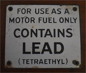 Metal Enameled Lead Sign