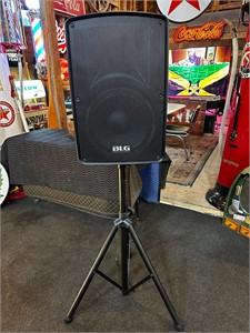BLG Powered Bluetooth P/A Speaker w/Stand