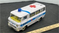 Tin Toy Ambulance. 10" long.