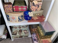 LARGE LOT OF DECORATIVE STORAGE BOXES