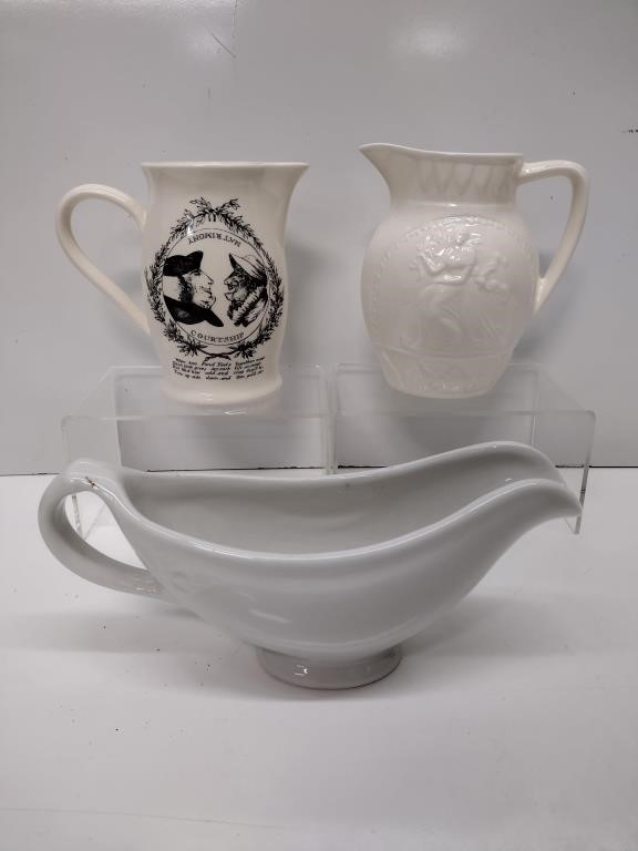 Ceramic Pitchers and Gravy Boat