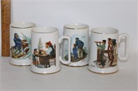 Set of 4 Norman Rockwell Mugs