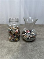 Jar and Vase of Buttons