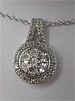 NIB Sterling Silver With 1/10 CT Diamond with 18"