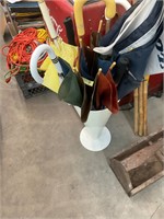 Umbrella Holder and Umbrellas Lot