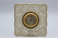 Lennox Ivory Scroll Desk Clock