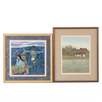 Two assorted framed artworks