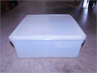 Sheer white Tupperware square container w/ seal,