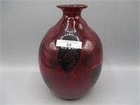 Barber Fetty 9" Heart & Vine vase in red - '76