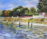 24"x30" 'the Banks Of The Seine May-june' By