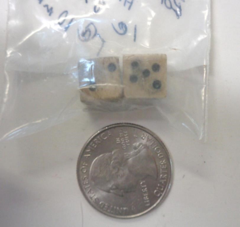 1800'S HANDMADE BONE DICE 10MM