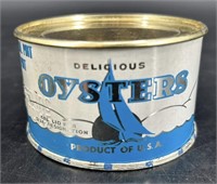 Antique Delicious 1/2 Pint Oyster Can NOS Rock