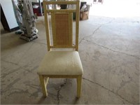 Contemporary Wicker Straight Back Upholstered Seat