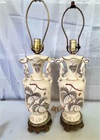 Porcelain Chinese Table lamps Pair
