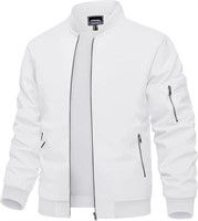 (XL - white) TACVASEN Men's Bomber Jacket