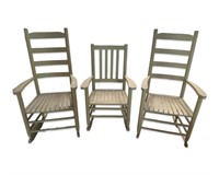 Lot (3) Wooden Rocking Chairs