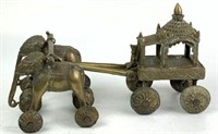 Brass Elephant Drawn Carriage