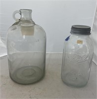 2 pc, Ball Jar with Lid (6 cups) 1 Gallon Glass Ju