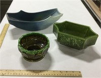 3 Ceramic pottery bowls