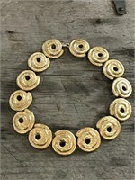 Swirled Gold Metal Beads Vintage Necklace