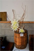 Rustic nail bucket w/ flower arrangement