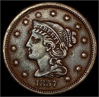 1857 Sm Date Braided Hair Large Cent LIGHTLY