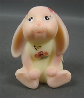Fenton Burmese Decorated Floppy Bunny Figurine