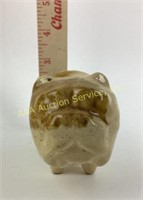 Bennington pottery bulldog coin bank