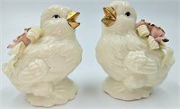 Chick w/ Flowers Salt & Pepper Shakers