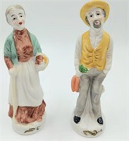 Bisque Man & Woman Figures 7"