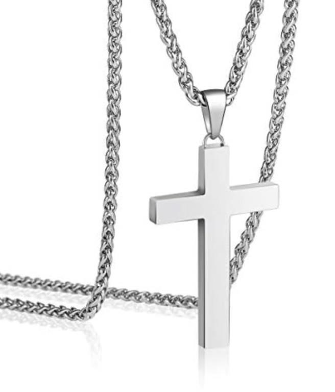 (24 Inch - silver) P. BLAKE Stainless Steel Cross