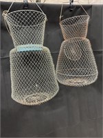 2 large fishing baskets