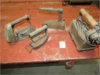 4 VINTAGE IRONS - ONE IS CHARCOAL