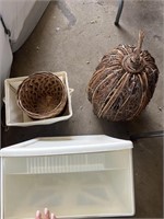 Storage organizer, baskets, & pumpkin!