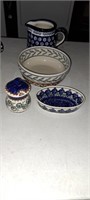 4 pieces of Polish pottery
