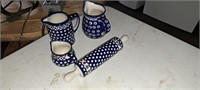 4 pieces of Polish pottery