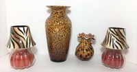 Leopard and Tiger Print Vases and Candles