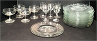 Glass Plates, Champagne Glasses & Cordials